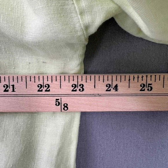 BRYN WALKER Linen Artist Shirt Womens Medium Light Lime Green Boat Neck Resort - Picture 12 of 15